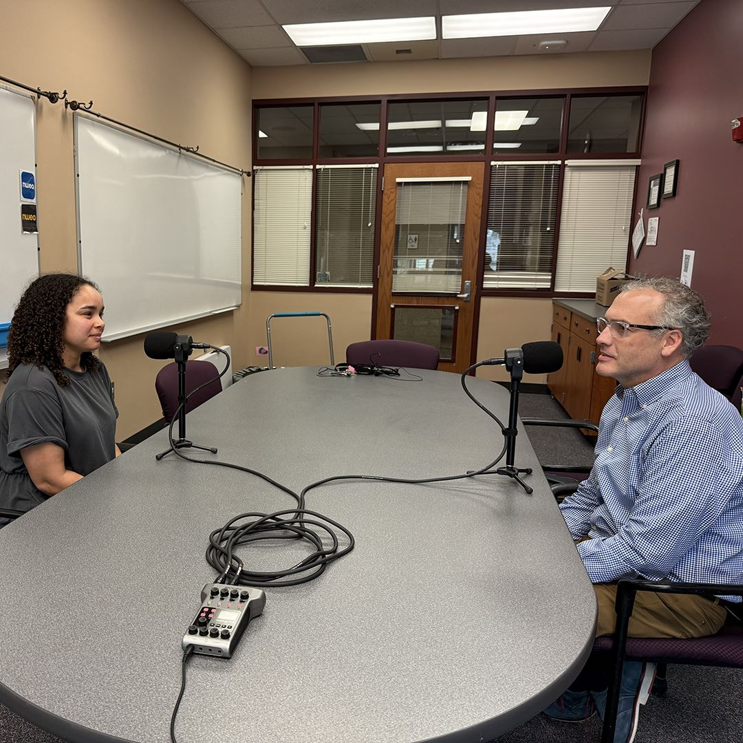  Matt Ray and a teacher record a podcast